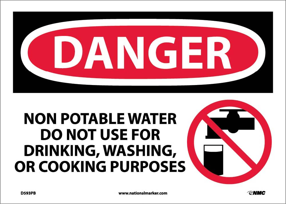Danger Non-Potable Water Do Not Use Sign-eSafety Supplies, Inc