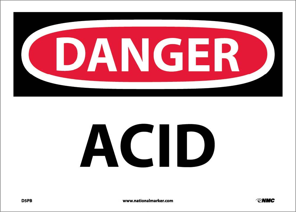 Danger Acid Sign-eSafety Supplies, Inc