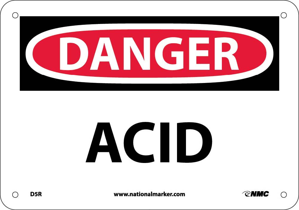 Danger Acid Sign-eSafety Supplies, Inc
