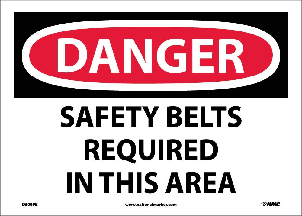 Safety Belts Required In Th.. Sign-eSafety Supplies, Inc