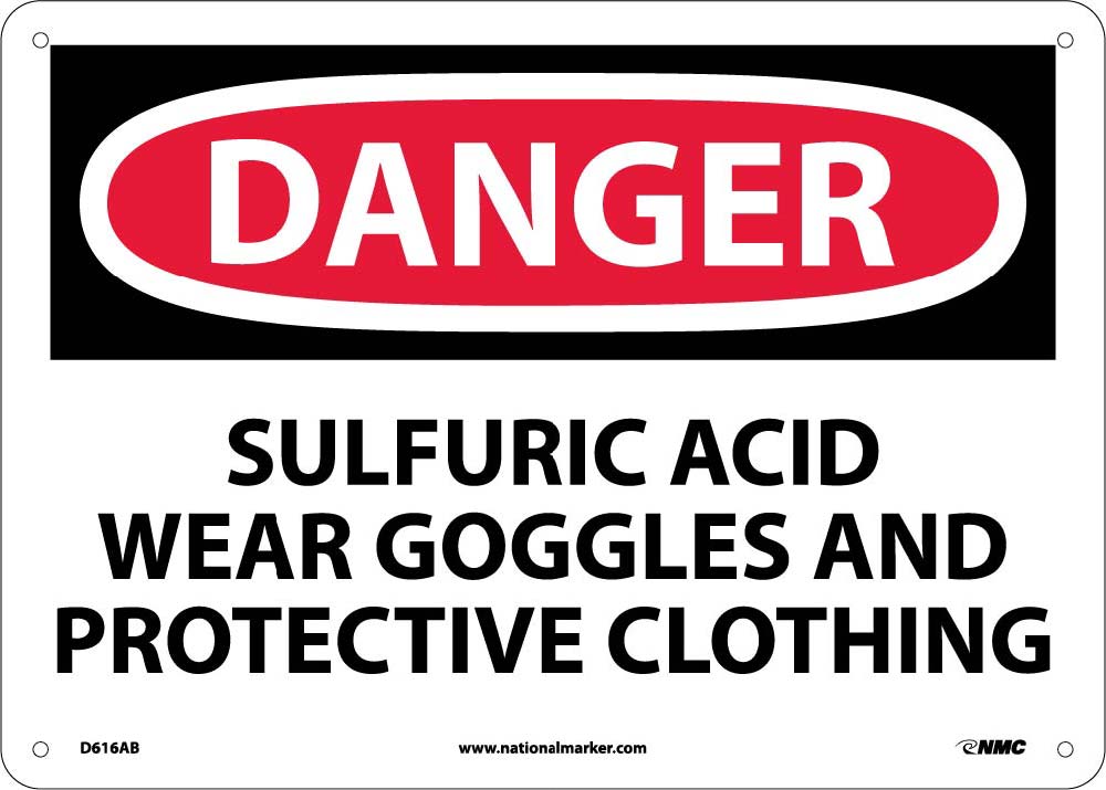 Danger Sulfuric Acid Use Protection Sign-eSafety Supplies, Inc