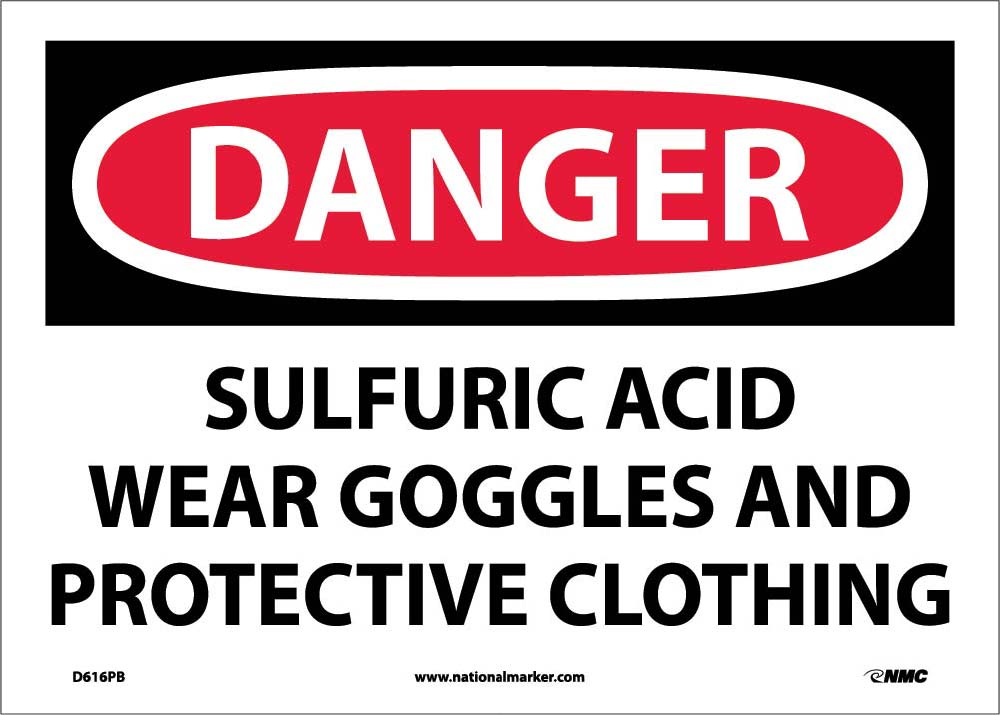 Danger Sulfuric Acid Use Protection Sign-eSafety Supplies, Inc