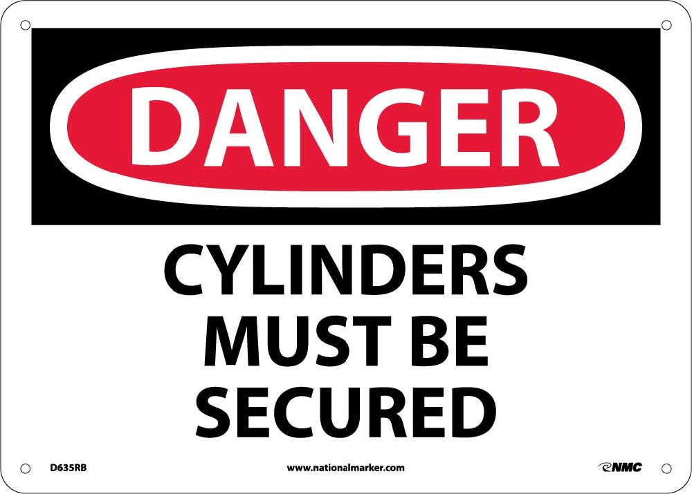 Danger Cylinders Must Be Secured Sign-eSafety Supplies, Inc