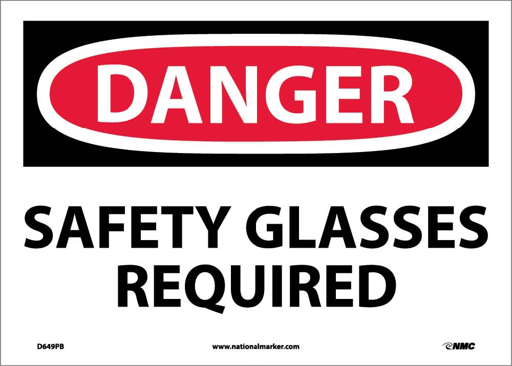 Danger Safety Glasses Required Sign-eSafety Supplies, Inc