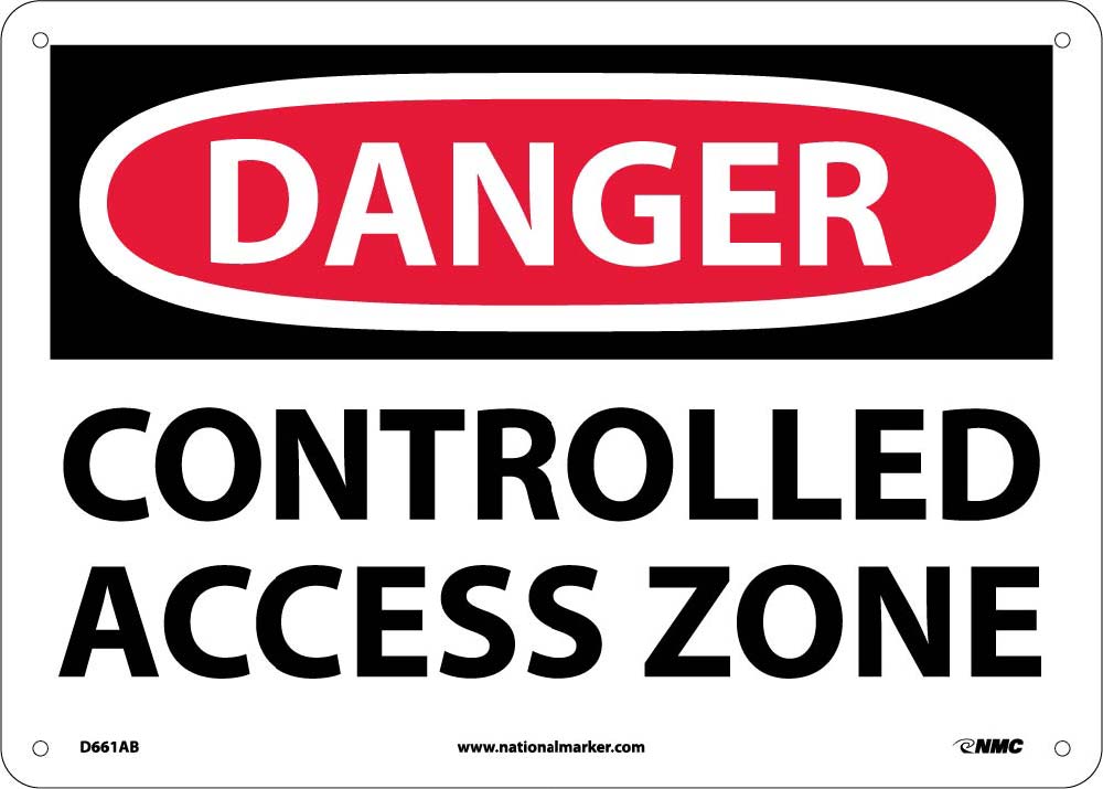 Danger Controlled Access Zone Sign-eSafety Supplies, Inc