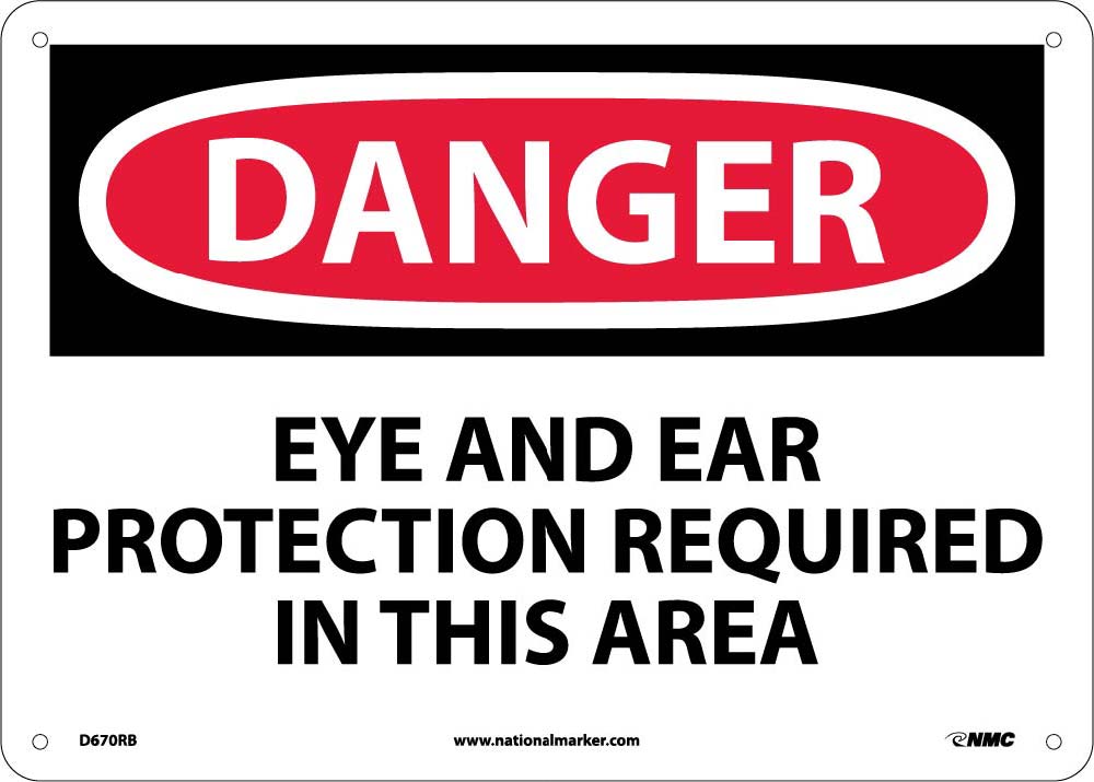 Danger Eye And Ear Protection Required In This Area Sign-eSafety Supplies, Inc