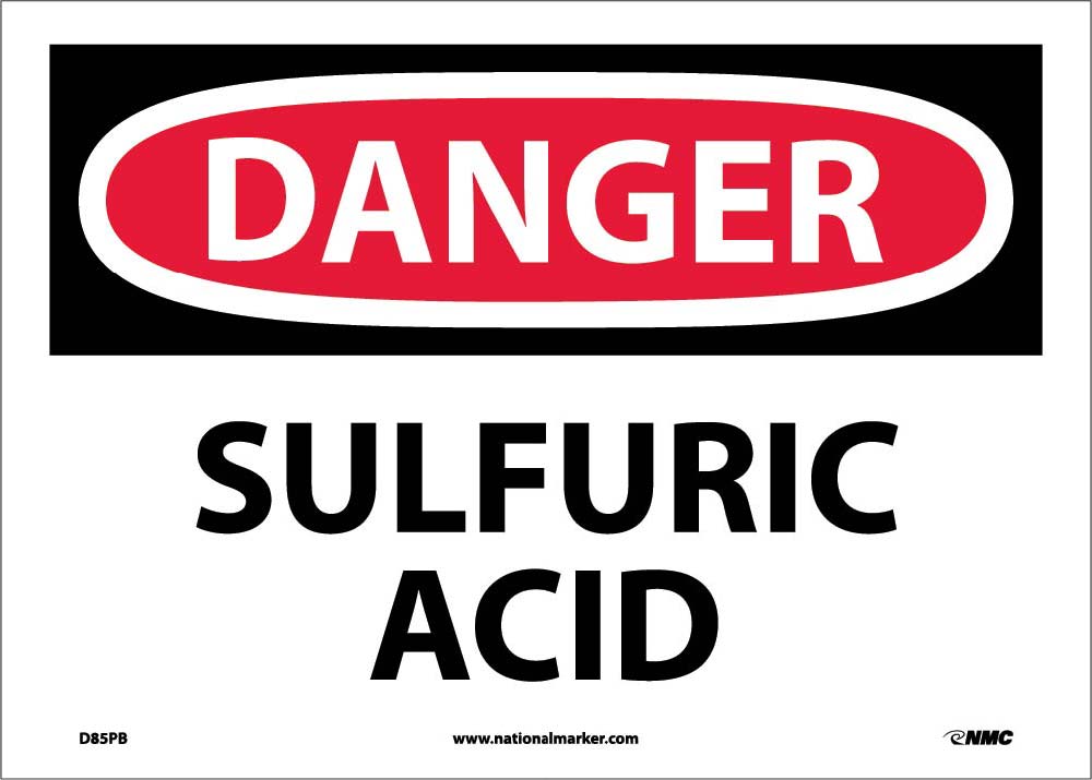 Danger Sulfuric Acid Sign-eSafety Supplies, Inc