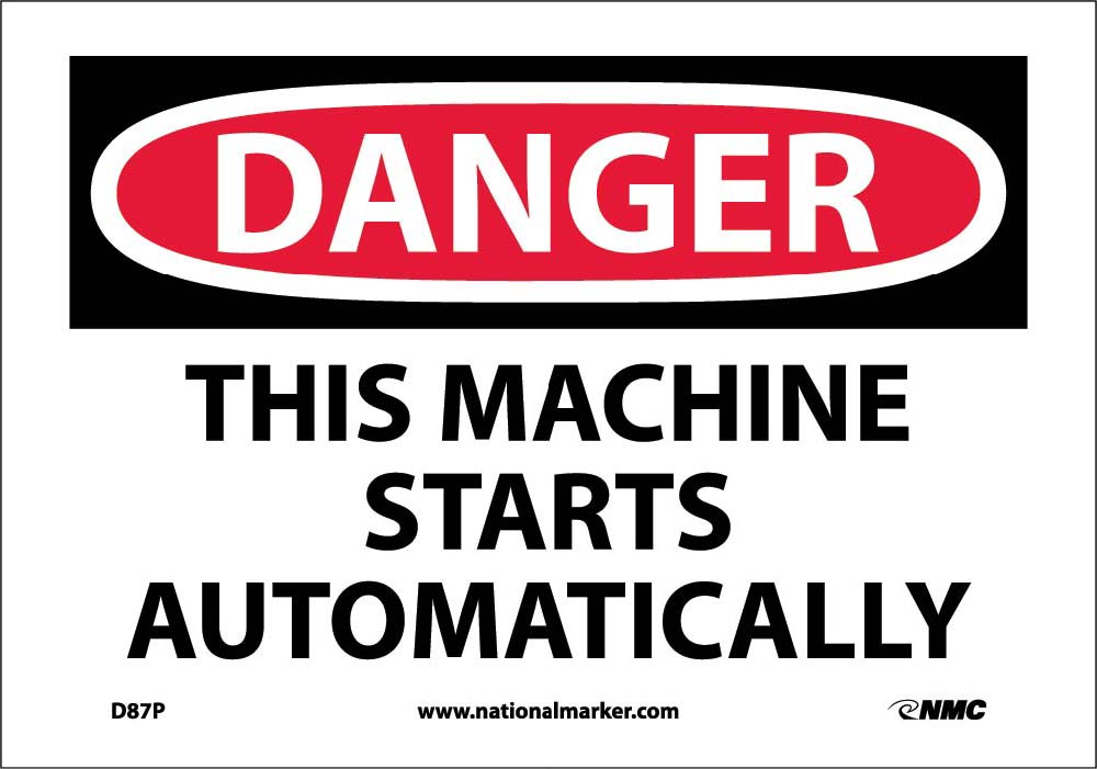 Danger This Machine Starts Automatically Sign-eSafety Supplies, Inc