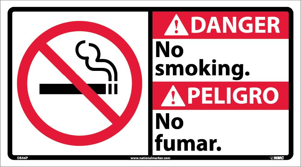 Danger No Smoking Sign - Bilingual-eSafety Supplies, Inc
