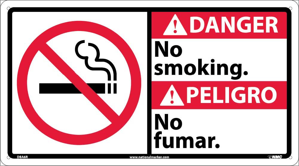 Danger No Smoking Sign - Bilingual-eSafety Supplies, Inc
