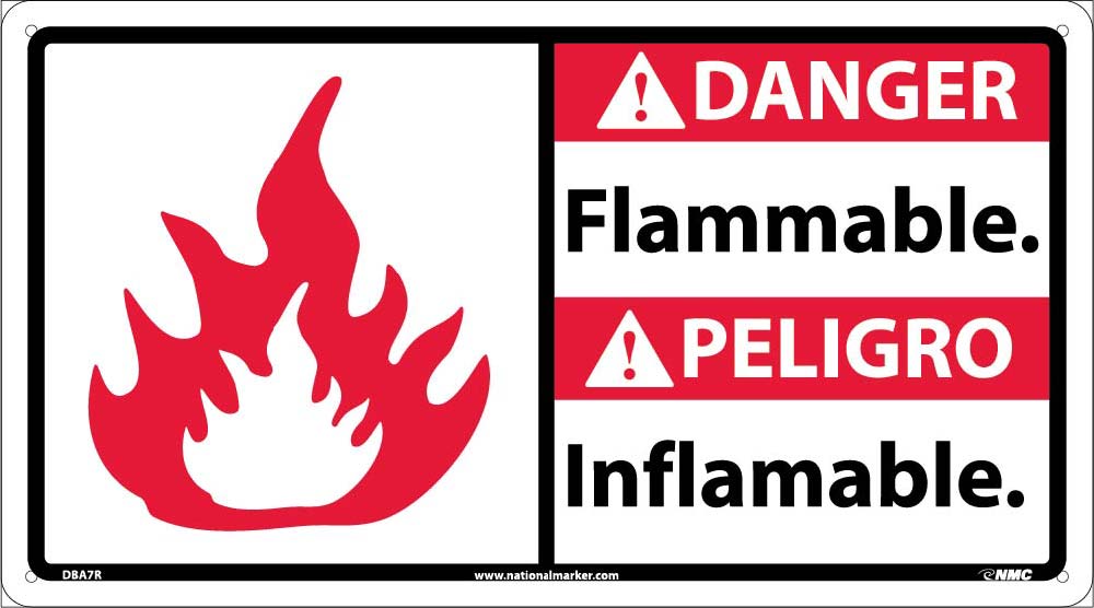 Danger Flammable Sign - Bilingual-eSafety Supplies, Inc