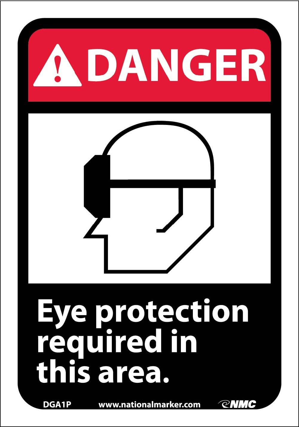Danger Eye Protection Required In This Area Sign-eSafety Supplies, Inc