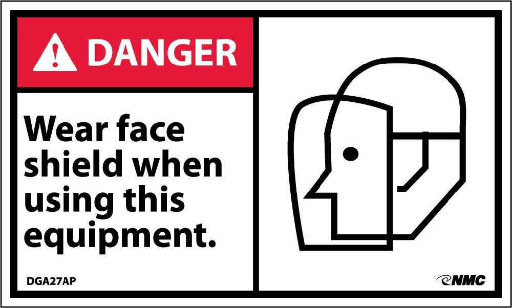 Wear Face Sheld When Using This Label - 5 Pack-eSafety Supplies, Inc