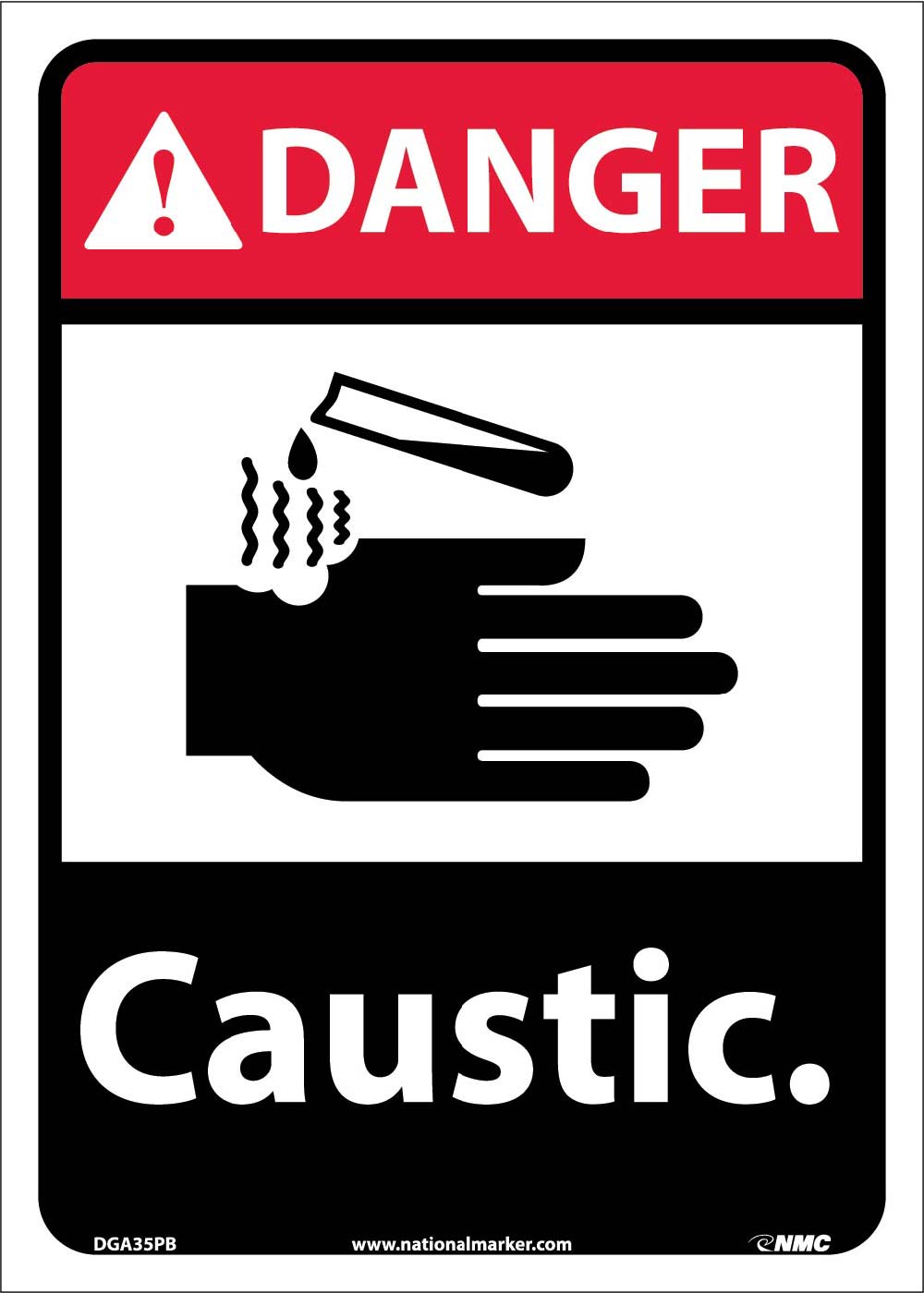 Danger Caustic Sign-eSafety Supplies, Inc