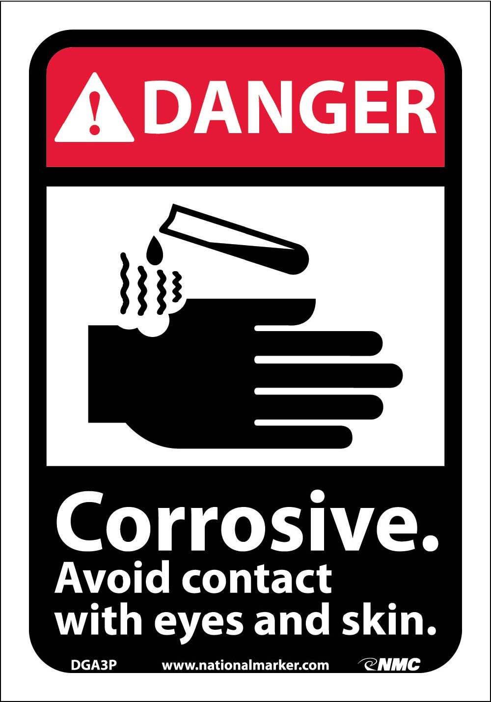 Danger Corrosive Avoid Contact With Eyes And Skin Sign-eSafety Supplies, Inc