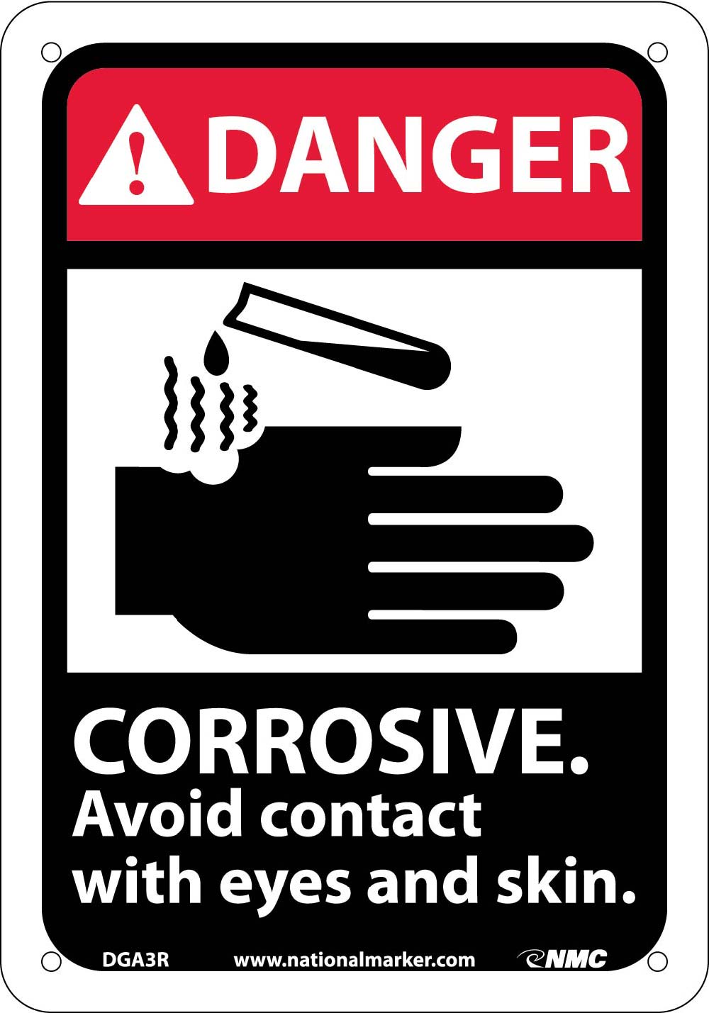 Danger Corrosive Avoid Contact With Eyes And Skin Sign-eSafety Supplies, Inc