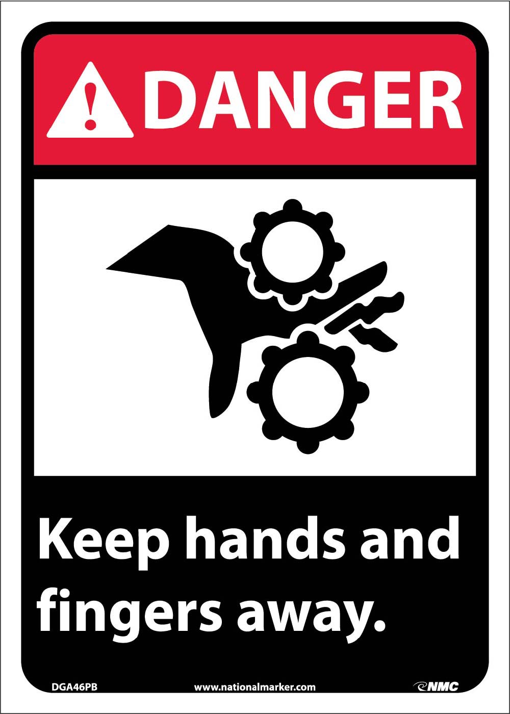 Danger Keep Hands And Fingers Away Sign-eSafety Supplies, Inc