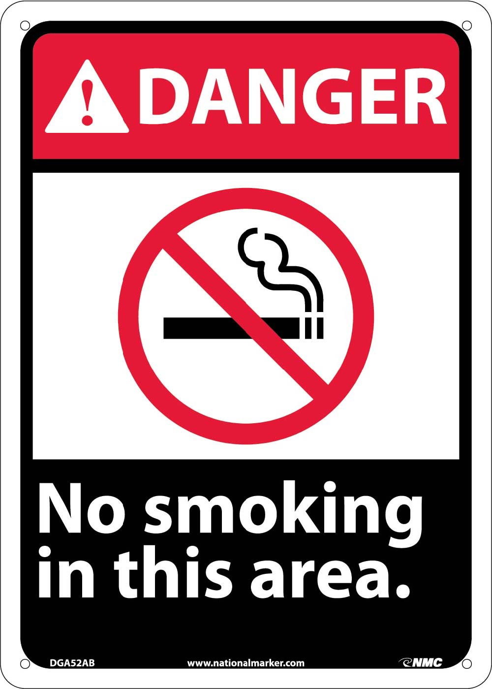 Danger No Smoking In This Area Sign-eSafety Supplies, Inc