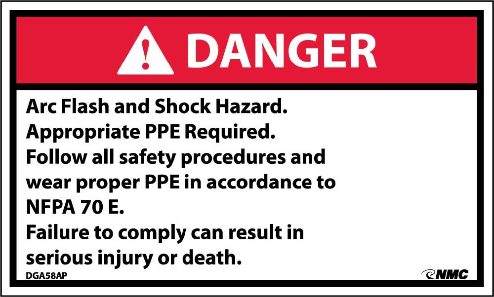 Danger Arc Flash And Shock Hazard Label - 5 Pack-eSafety Supplies, Inc