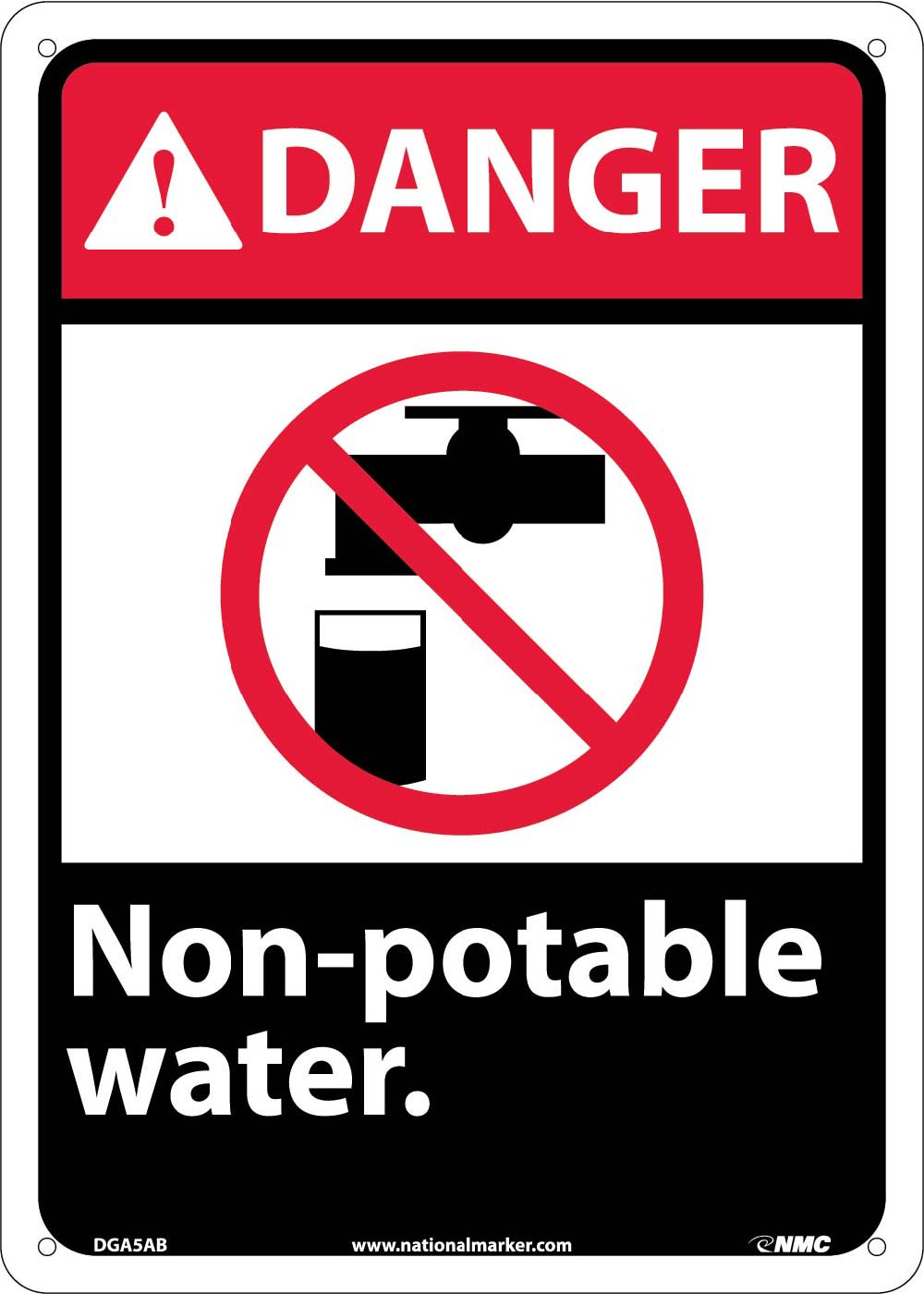 Danger Non-Potable Water Sign-eSafety Supplies, Inc
