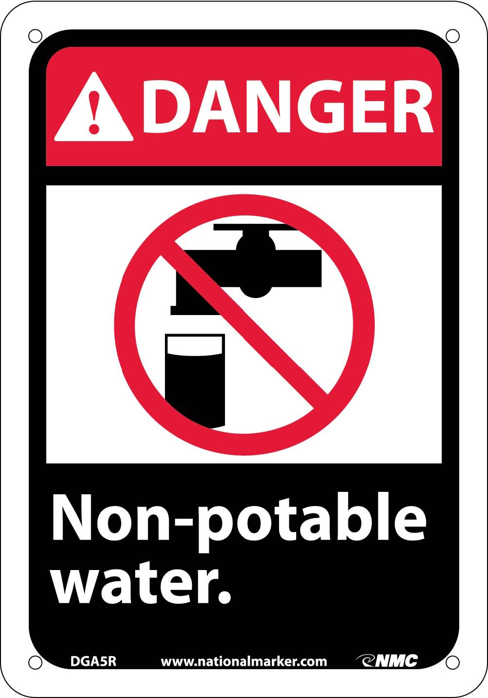 Danger Non-Potable Water Sign-eSafety Supplies, Inc