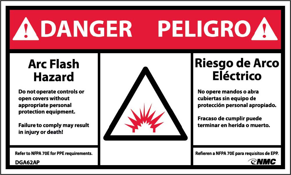 Danger Arc Flash And Shock Hazard Label - 5 Pack-eSafety Supplies, Inc