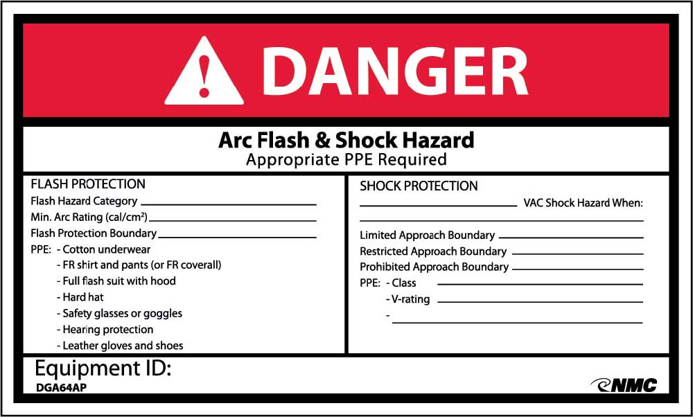 Danger Arc Flash And Shock Hazard Label - 5 Pack-eSafety Supplies, Inc