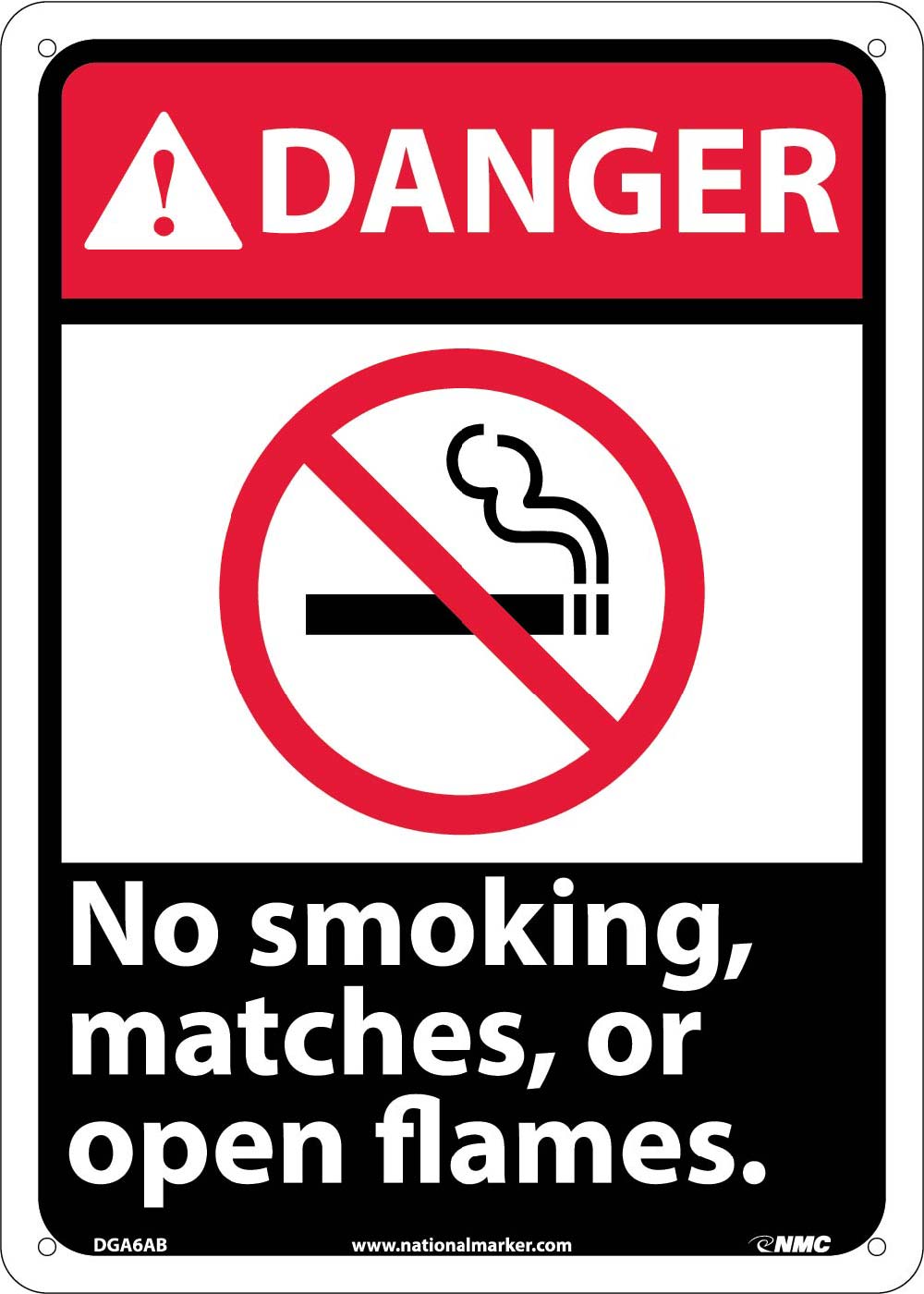 Danger No Smoking Matches Or Open Flames Sign-eSafety Supplies, Inc