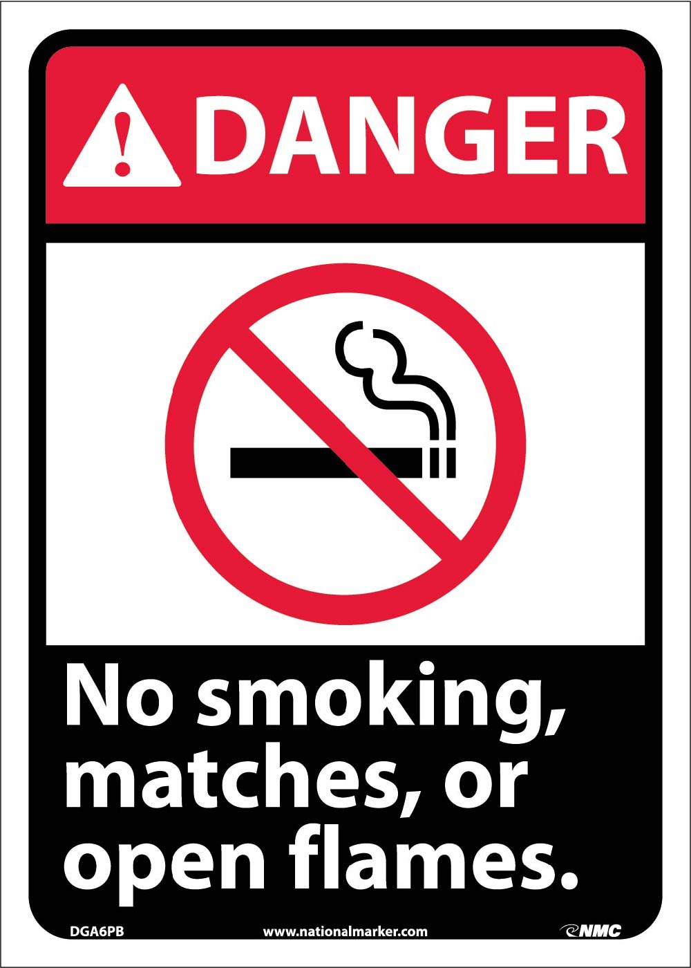 Danger No Smoking Matches Or Open Flames Sign-eSafety Supplies, Inc