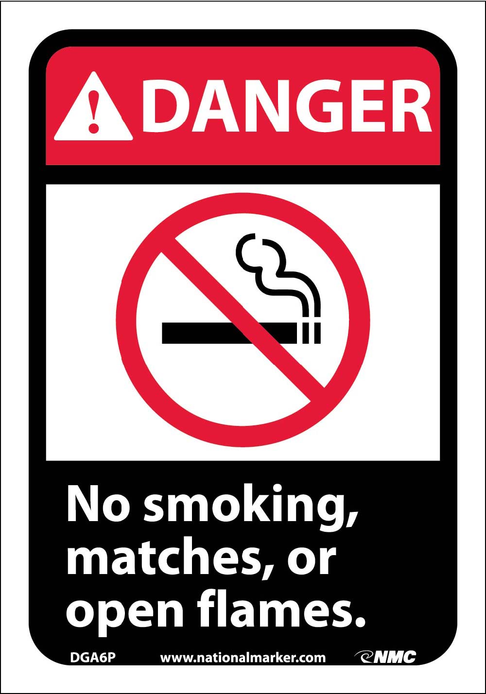 Danger No Smoking Matches Or Open Flames Sign-eSafety Supplies, Inc