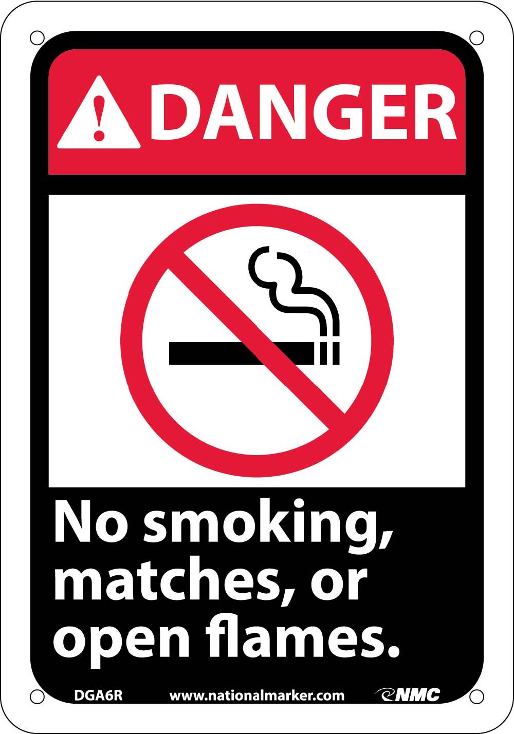 Danger No Smoking Matches Or Open Flames Sign-eSafety Supplies, Inc