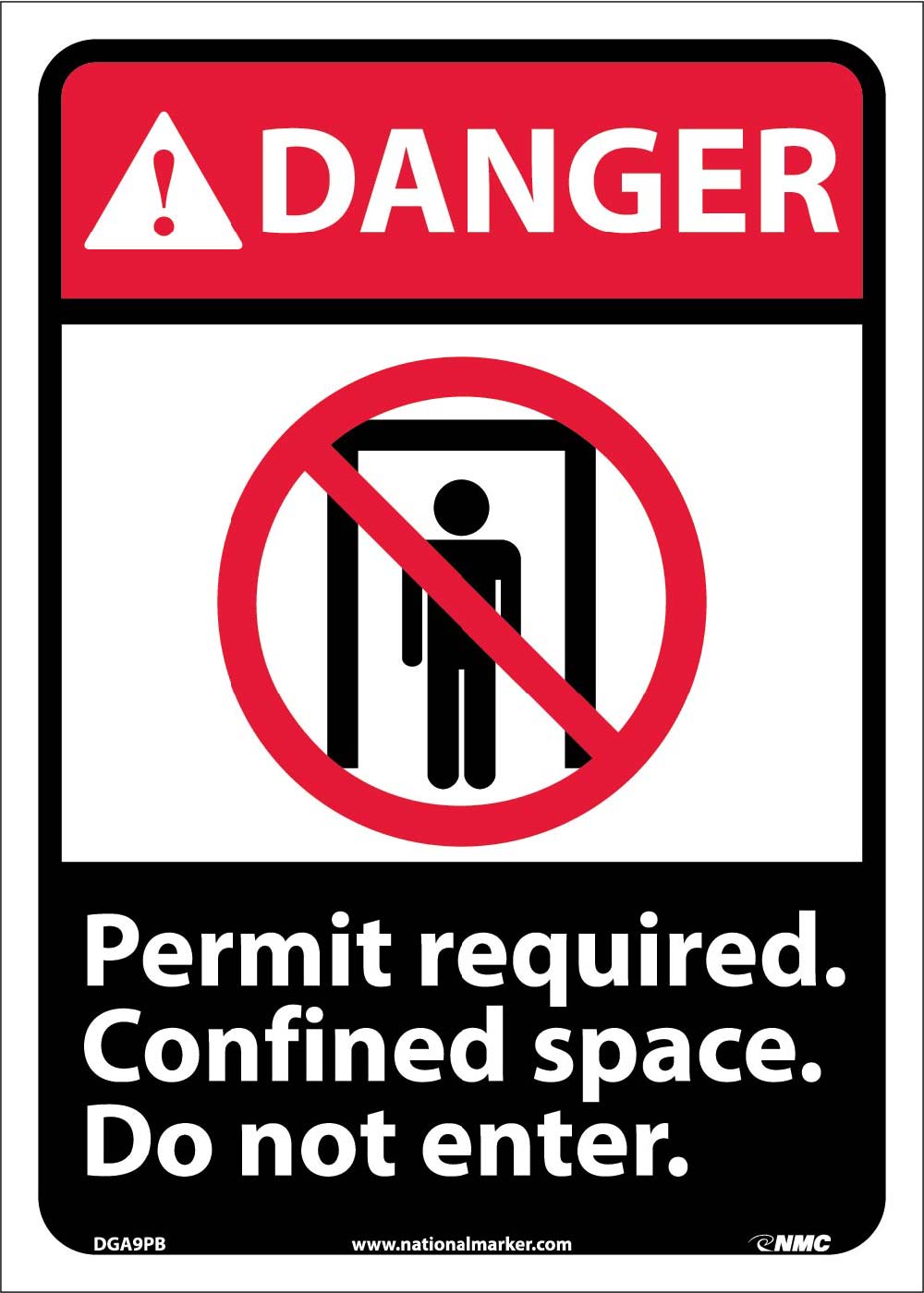 Danger Permit Required Confined Space Do Not Enter Sign-eSafety Supplies, Inc