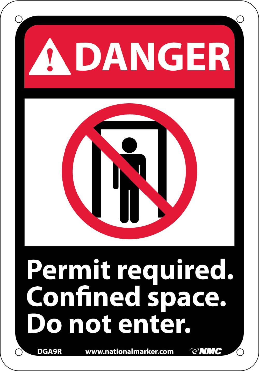 Danger Permit Required Confined Space Do Not Enter Sign-eSafety Supplies, Inc