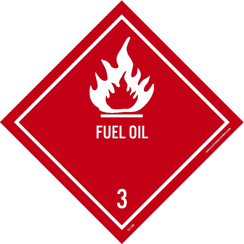 Fuel Oil 3 Dot Placard Sign - Pack of 25-eSafety Supplies, Inc
