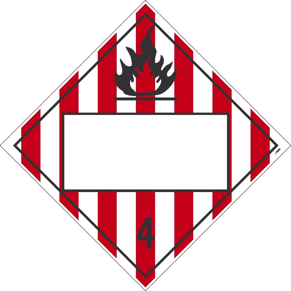 4 Flammable Solids Blank Dot Placard Sign-eSafety Supplies, Inc
