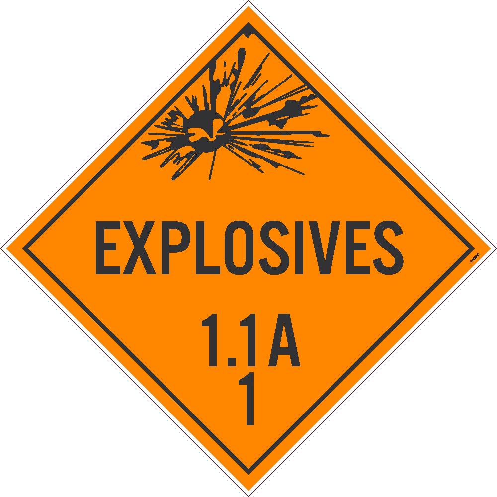 Explosive 1.1A 1 Dot Placard Sign-eSafety Supplies, Inc