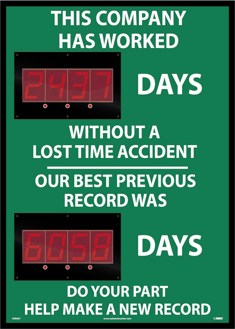 This Company Has Worked Days Without A Lost Time 2 Led Scoreboard-eSafety Supplies, Inc