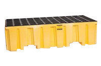 Eagle 51" X 26 1/4" X 13 3/4" Yellow HDPE 2-Drum Spill Containment Pallet With 66 Gallon Spill Capacity And Drain-eSafety Supplies, Inc
