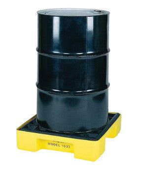Eagle 26 1/4" X 26" X 6 1/2" Yellow HDPE 1-Drum Modular Spill Containment Platform With 15 Gallon Spill Capacity And Cover, Without Drain-eSafety Supplies, Inc