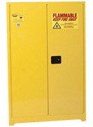 Eagle 45 Gallon Yellow 18 Gauge Steel Safety Storage Cabinet With Manual Close Doors, Shelves, Vents, Warning Labels And 3-Point Latch System-eSafety Supplies, Inc