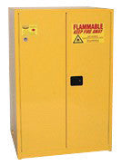Eagle 90 Gallon Yellow 18 Gauge Steel Safety Storage Cabinet With Manual Close Doors, Shelves, Vents, Warning Labels And 3-Point Latch System-eSafety Supplies, Inc