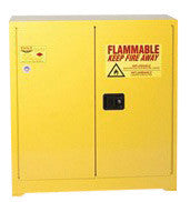 Eagle 30 Gallon Yellow 18 Gauge Steel Safety Storage Cabinet With Self-Closing Doors, Shelf, Vents And 3-Point Latch System-eSafety Supplies, Inc