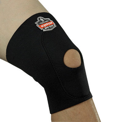 Ergodyne Small Black ProFlex 615 Neoprene Ambidextrous Single Layer Knee Sleeve With Anterior Pad And Open Patella-eSafety Supplies, Inc
