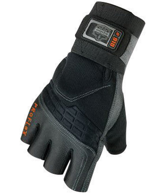 Ergodyne 2X Black ProFlex 9012 Full Finger Pigskin Anti-Vibration Gloves With Woven Elastic Cuff, Polymer Palm Pad, Pigskin Leather Palm And Fingers, Low Profile Closure And Neoprene Knuckle Pad-eSafety Supplies, Inc