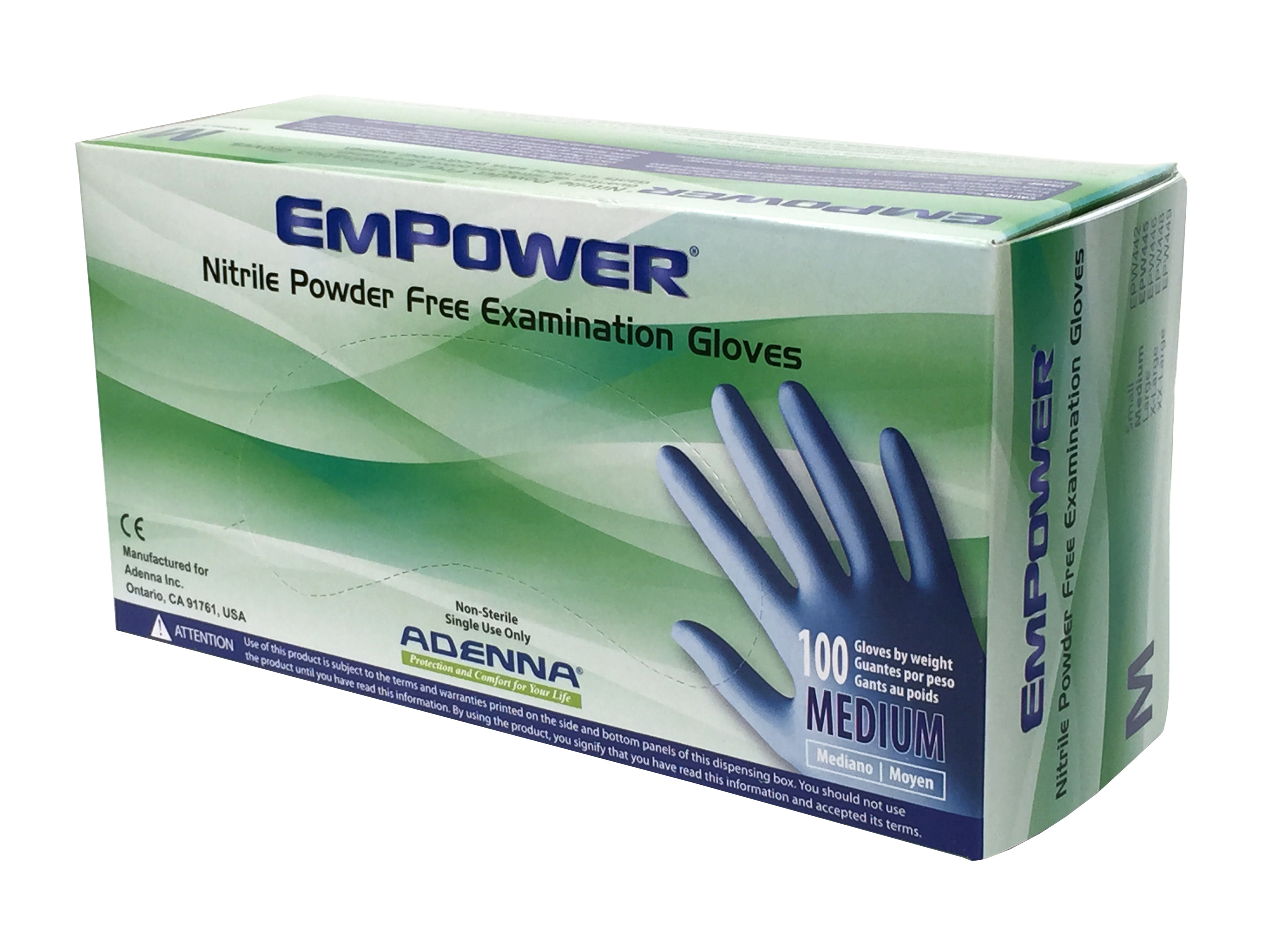 EMPOWER® Nitrile Powder Free (PF) 8 Mil Exam Gloves by Adenna - Case-eSafety Supplies, Inc
