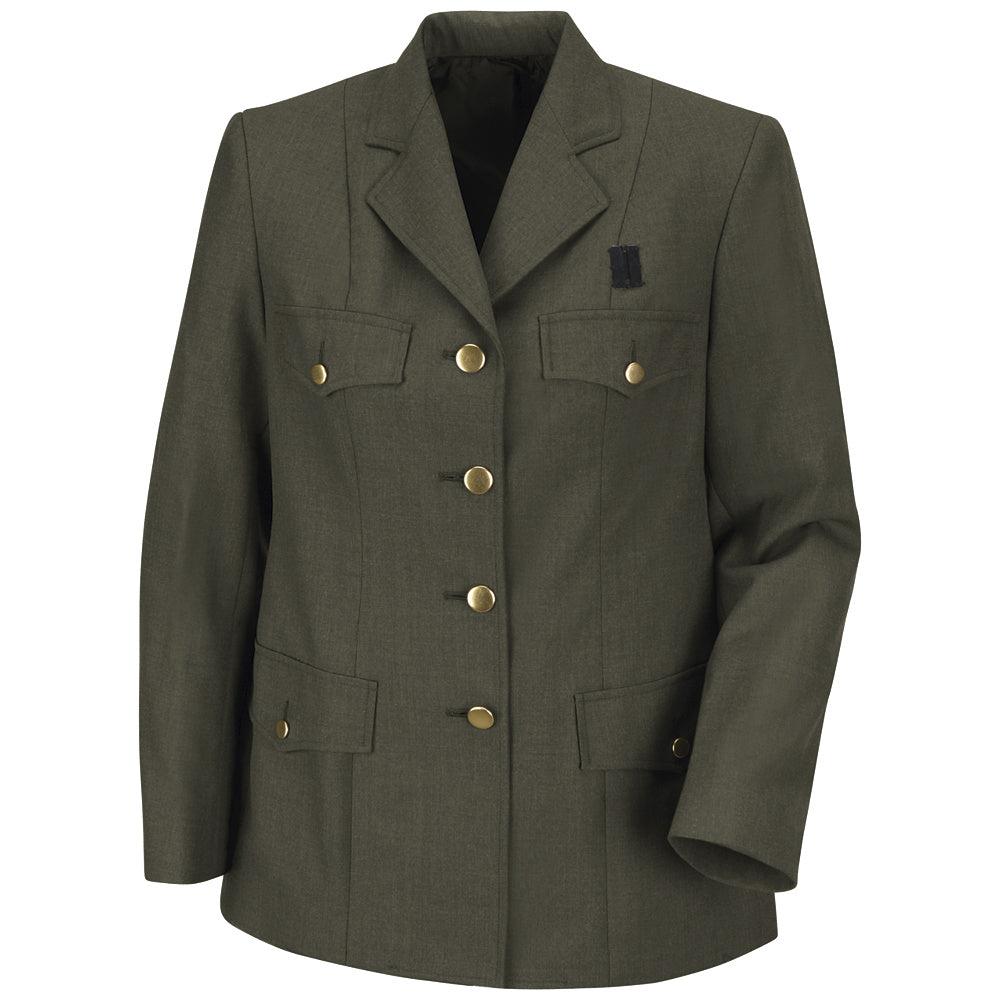 Horace Small Poly/Wool Tropical Dress Coat HS3346B - Earth Green - Women, Earth Green / TL / 12