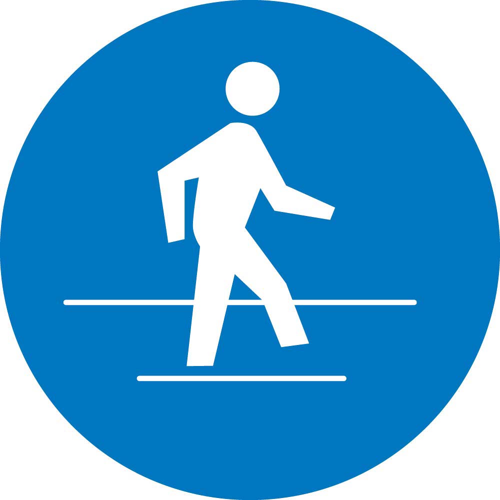 Graphic Use Pedestrian Route Iso Label - 5 Pack-eSafety Supplies, Inc