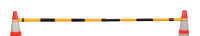 JBC 3 1/2' - 6' Black And Yellow Plastic Reflective Retractable Cone Bar With Engineer Grade Reflective Tape-eSafety Supplies, Inc