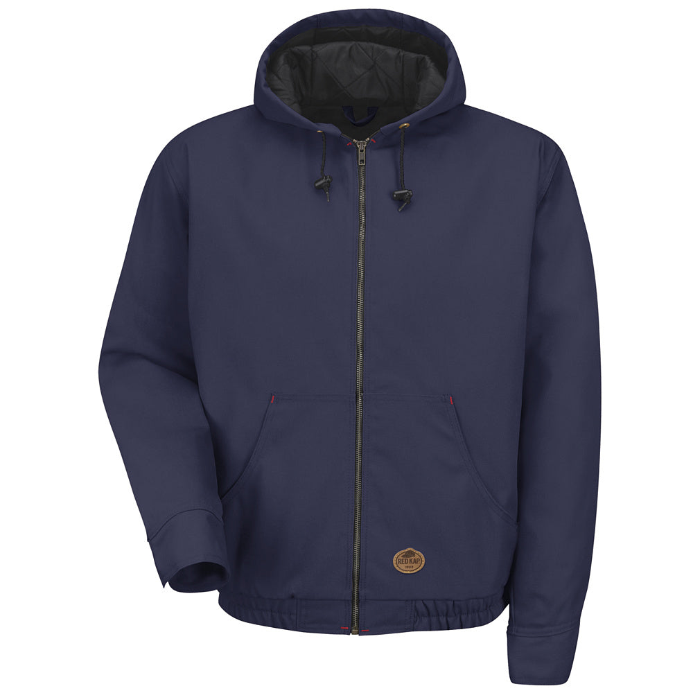 Red Kap Blended Duck Zip-Front Hooded Jacket JD20 - Navy Duck-eSafety Supplies, Inc