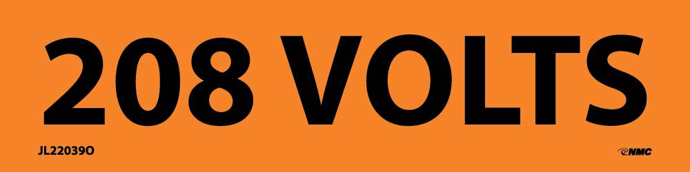 208 Volts Electrical Marker - Pack of 25-eSafety Supplies, Inc